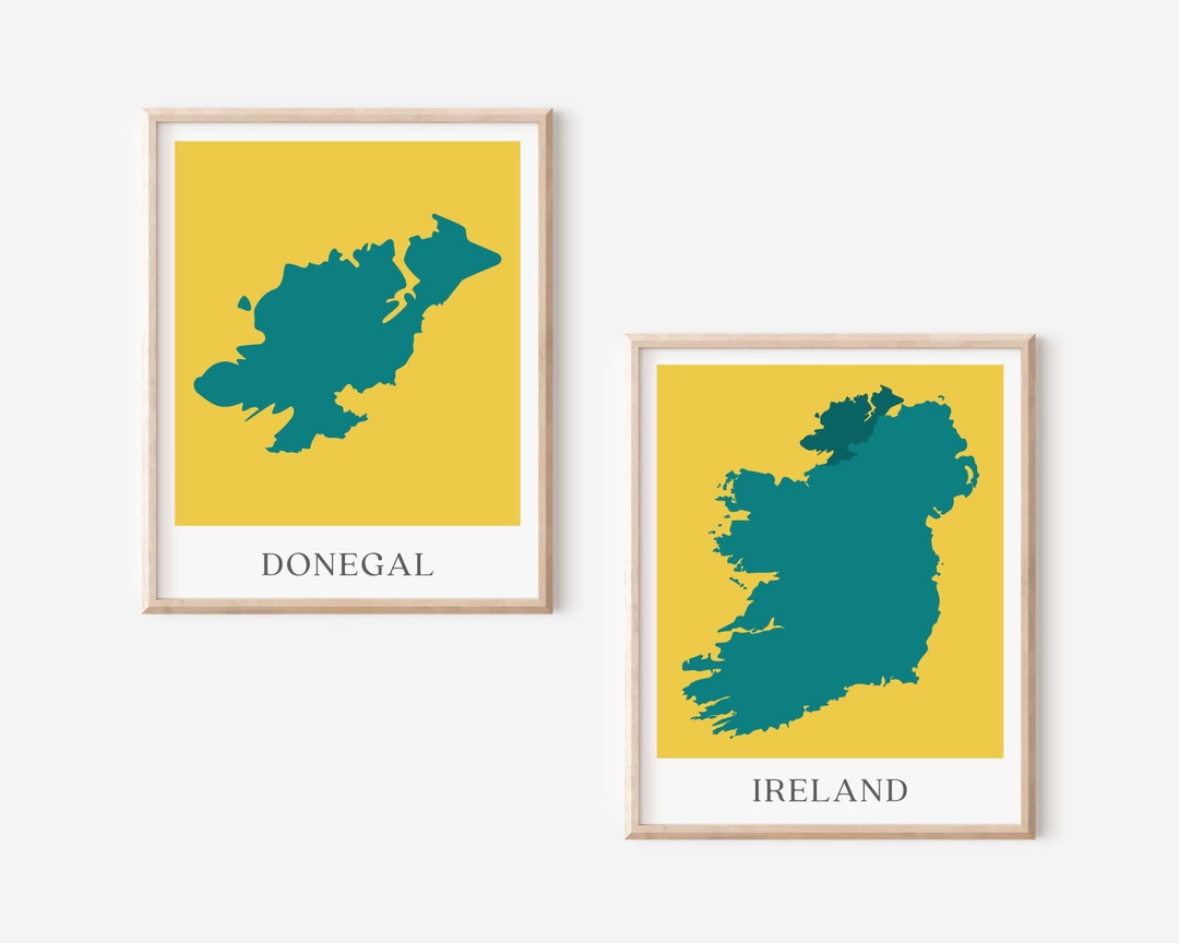 Ireland County Map Prints Set of 2 Personalized Irish Map Etsy