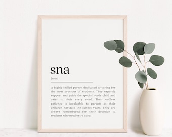 SNA Definition Print: Special Needs Assistant Thank You Gift (Digital Download)