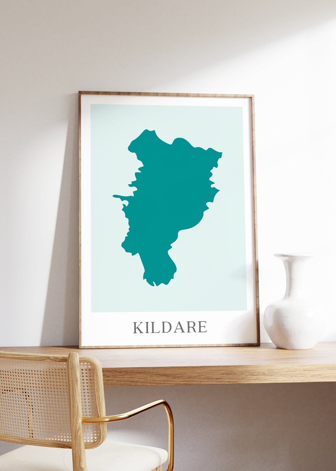 County Kildare Map, Kildare Print, Map of Kildare Poster, Irish Wall