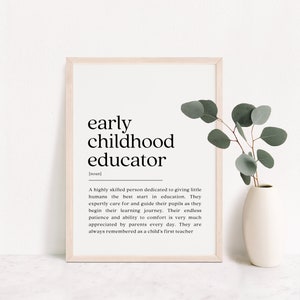 Early Childhood Educator Definition Print, Teacher Gift, Teacher Thank You, Teacher Appreciation, Teacher Graduation Gift, Digital Download