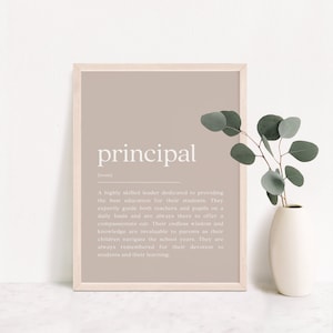 School Principal Gift, Principal Definition Print, Principal Thank You, Principal Retirement, Teacher Appreciation, Principal Promotion Gift