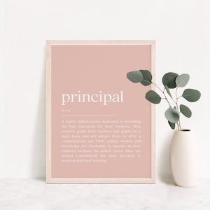 School Principal Gift, Principal Definition Print, Principal Thank You, Principal Retirement, Teacher Appreciation, Principal Promotion Gift