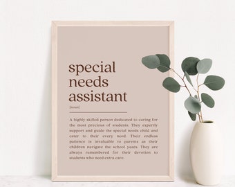 Special Needs Assistant Definition Print: Thank You Gift (Digital Download)