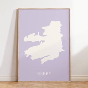 Impression du comté d'Irlande, affiche personnalisée de la carte du comté d'Irlande, comtés d'Irlande, art mural irlandais, cadeau d'émigrant irlandais, décoration d'intérieur irlandaise