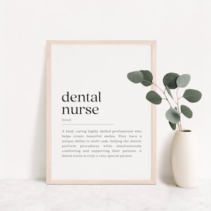 Dental Nurse Definition Print, Nurse Graduation Gift, Birthday Gift, Sincere Nurse Quote Sign, Nurse Office Decor, Digital Download