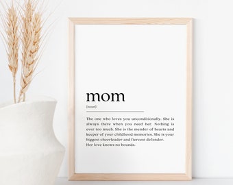 Impresión "Definición de mamá": Arte mural minimalista (descarga digital)