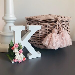 Floral madera letra carta única casa pared decoración flores interior bebé boda regalo