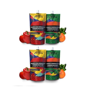 Sauce vegan Tomato and Red Pepper/ Spinach and Pumpkin |  Great on Pasta, Rice, cous cous | Aromatic | Sustainably Sourced | 325ml