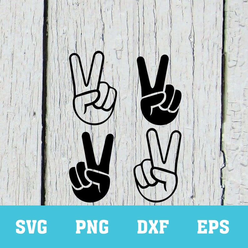 Download Peace Sign svg png dxf eps files. Hand Peace sign. Two ...