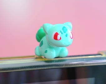 フシギダネの葉っぱをモチーフにしたモンスターチャーム、手作りポリマークレイ製コンソールアクセサリー