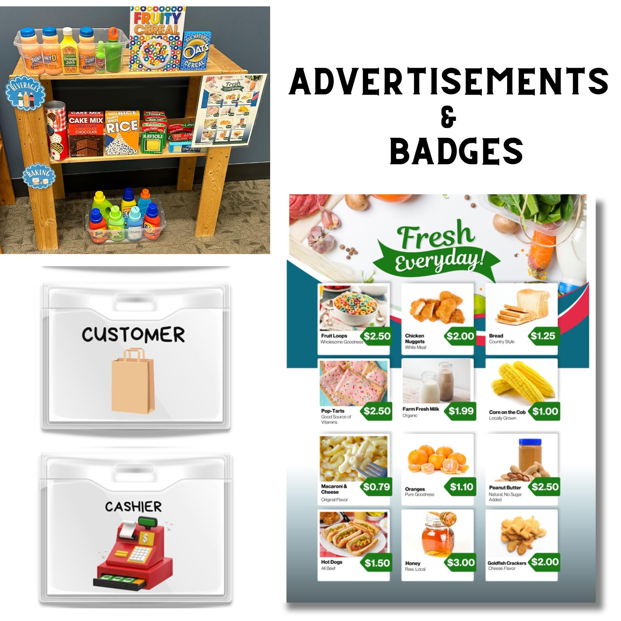 Dramatic Play Grocery Store Set: Imaginative Learning Fun for Preschool ...