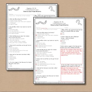 How to Eat Fried Worms Novel Study Bundle | Vocabulary, Quizzes ...