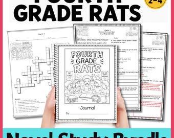 Fourth Grade Rats Novel Study Bundle with Quizzes, Journal Prompts & Vocabulary Worksheets - Elementary Literature Unit