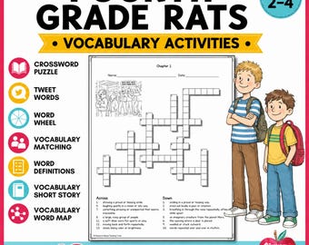 Fourth Grade Rats Vocabulary Activities Novel Study Word Work PDF Literacy Center Printable