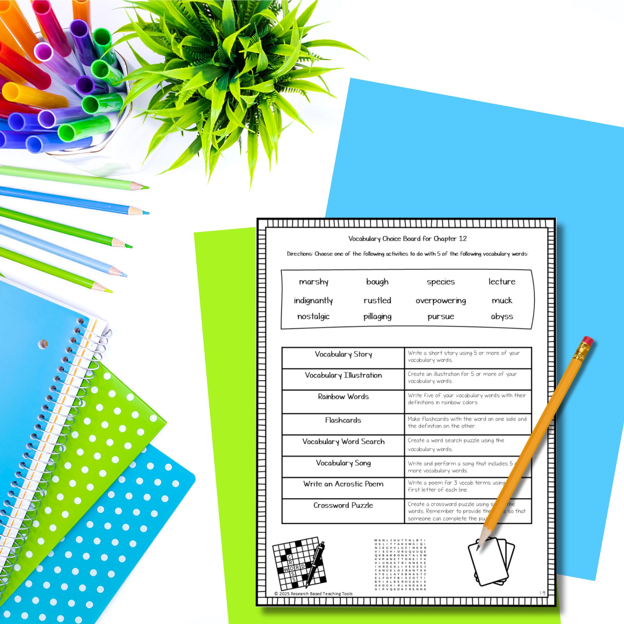 Percy Jackson Lightning Thief Vocabulary Activities | 22 Printable Word ...