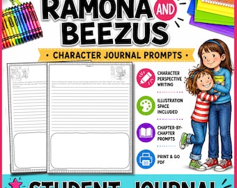Beezus and Ramona Journal Prompts | Novel Study Activities Reading Response Character Point of View Writing Upper Elementary