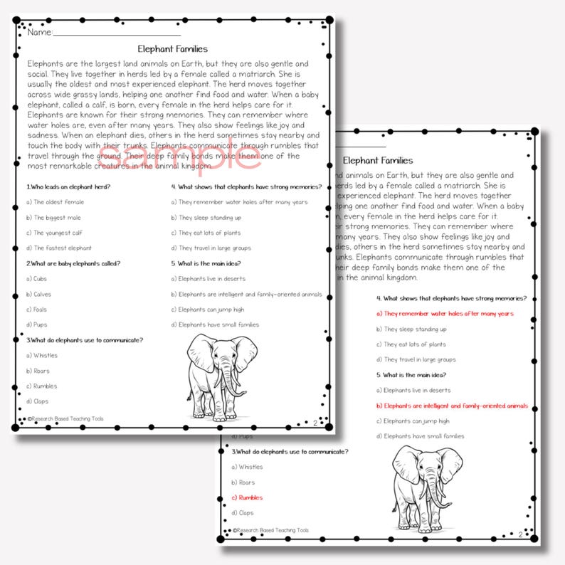 4th Grade Reading Comprehension Passages With Questions & Answer Keys ...
