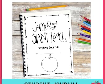 Diario del estudiante del melocotón gigante de James, indicaciones para la escritura creativa, libro de lectura complementario, guía de estudio de literatura