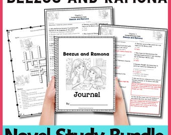 Beezus and Ramona Novel Study Bundle - Reading Comprehension Quizzes, Journal Prompts, Vocabulary Activities PDF
