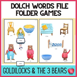 ゴルディロックス サイトワード ファイル フォルダー ゲーム: 幼稚園～3 年生向けの読書練習とリテラシー センター