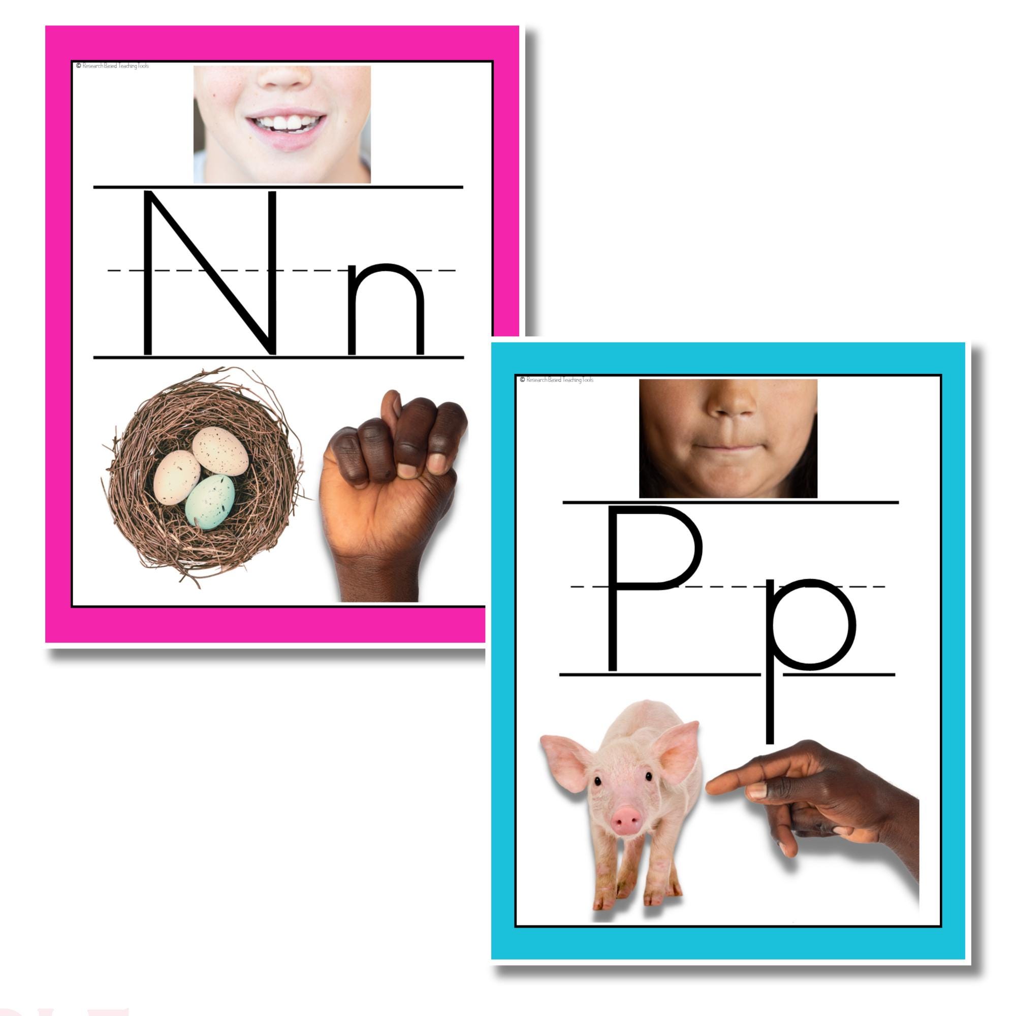 Colorful Alphabet, Counting & ASL Posters: Ten Frames, Mouth Positions ...