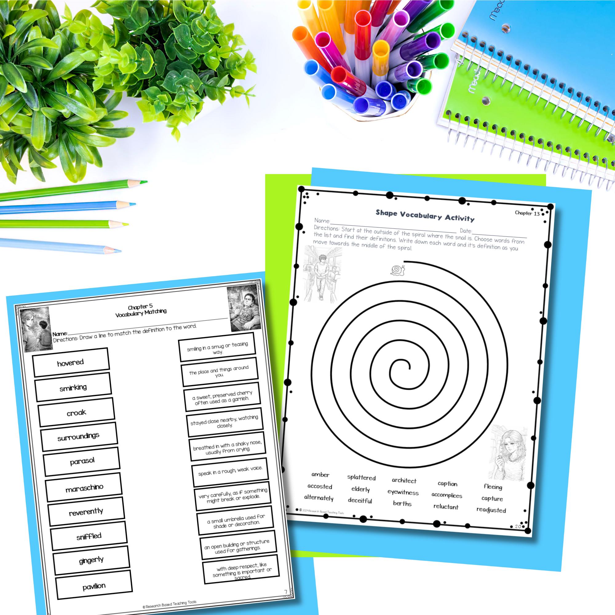 Percy Jackson Lightning Thief Vocabulary Activities | 22 Printable Word ...