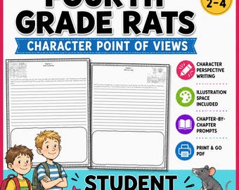 Fourth Grade Rats Journal Prompts | Character POV Reading Activities Novel Study Guide PDF Printable Homeschool Literature Unit