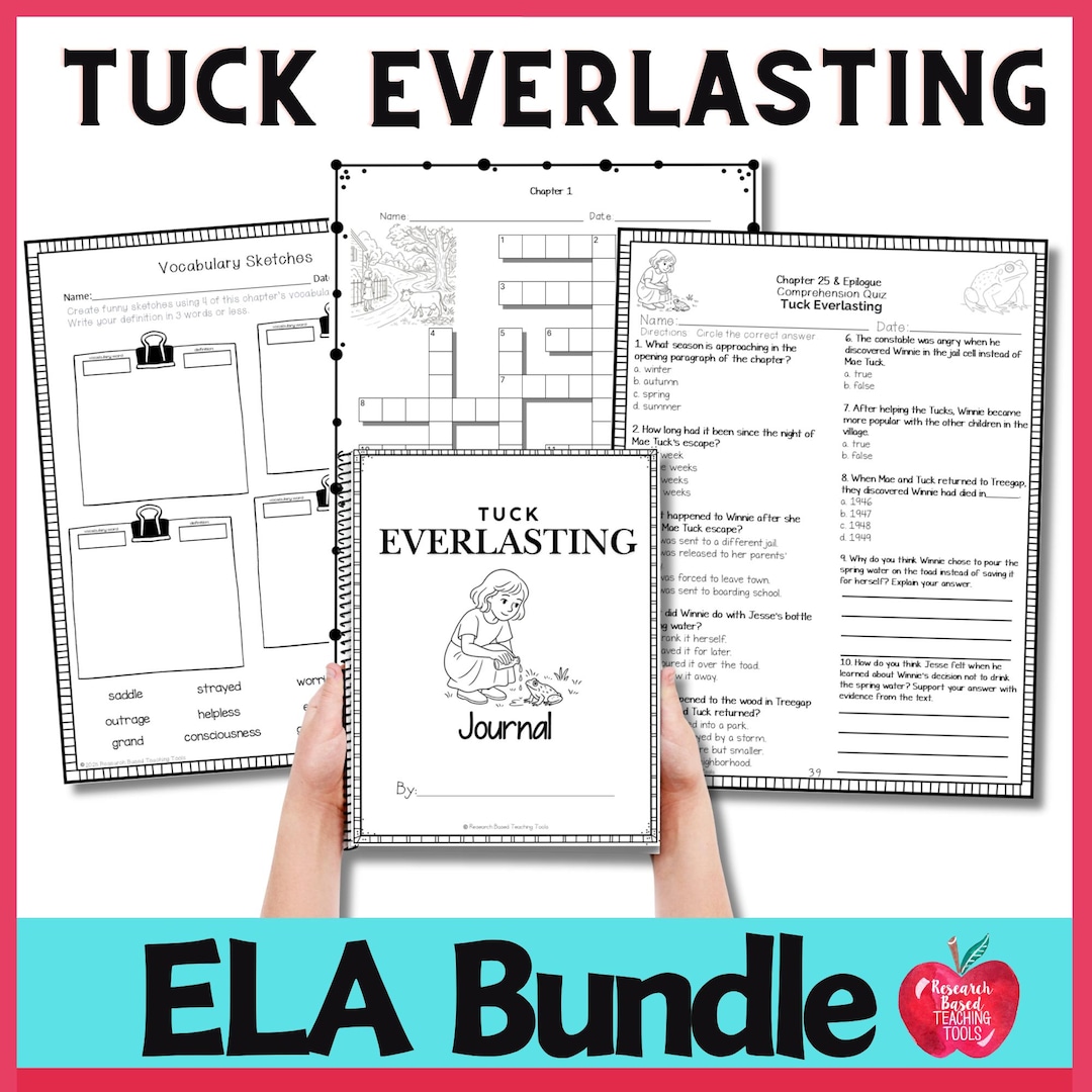 Tuck Everlasting Novel Study Bundle: Quizzes, Prompts, Vocabulary ...