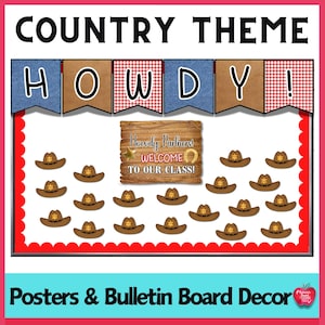 Rustic Farmhouse Classroom Decor Kit: Western-Themed Bulletin Board Letters, Posters & Borders
