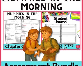 Magic Tree House Mummies Morning Assessment Bundle | Comprehension Quizzes POV Writing Journal Reading Activities