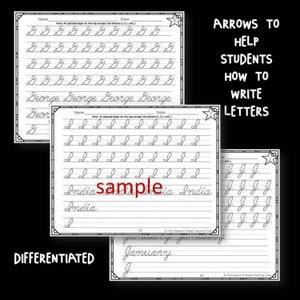 Cursive Writing Practice Worksheet Printable Workbook Script - Etsy