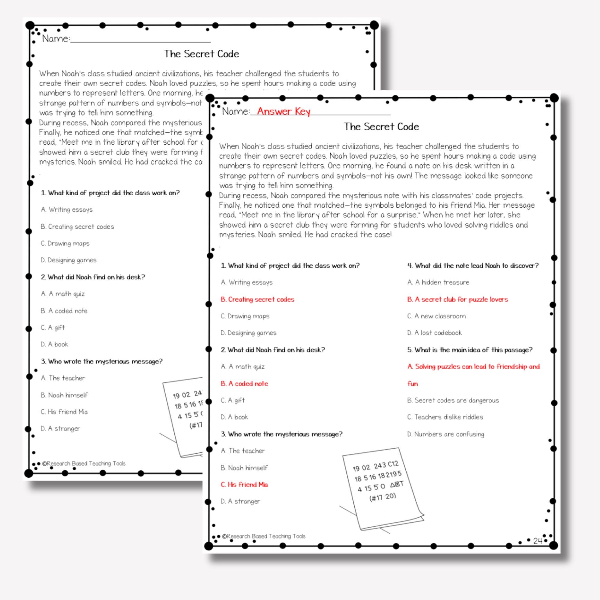 Lexile Questions 5th Grade Reading Comprehension Passages Lexile 710L-810L | Printable ...