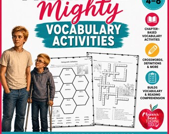 Freak the Mighty Vocabulary Activities Novel Study Games ELA Centers Grades 4-6