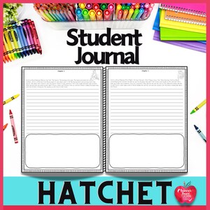 Hatchet Novel Study: Character Journal Prompts, Writing & Drawing Activities for Middle School ELA