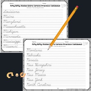Cursive Writing Practice Worksheet Printable Workbook Script - Etsy