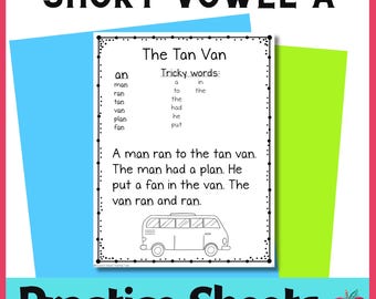 Short Vowel A CVC Word Family Stories: Phonics Fluency Passages for K-1 Reading Practice
