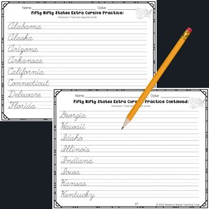 Cursive Writing Practice Worksheet Printable Workbook Script - Etsy