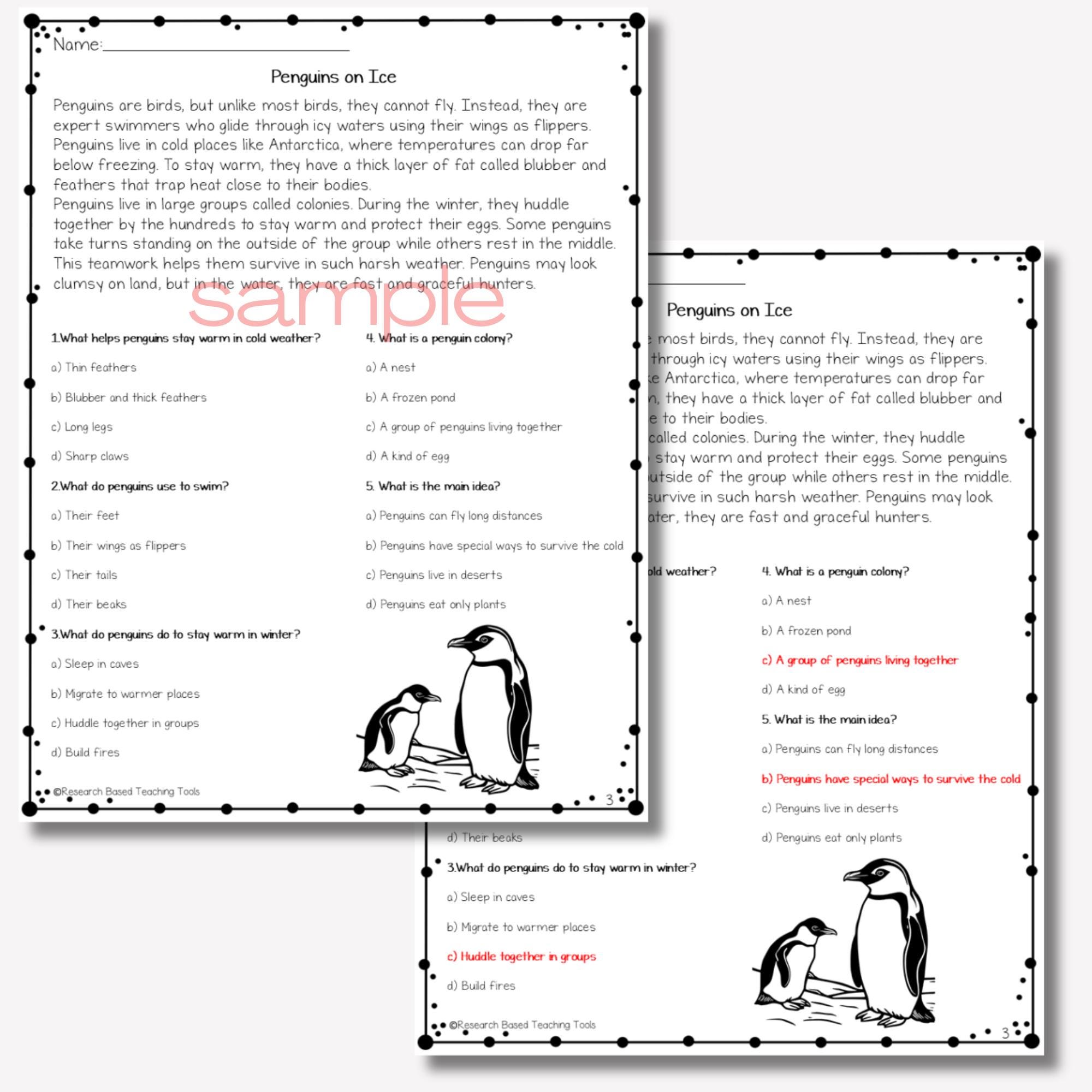 4th Grade Reading Comprehension Passages With Questions & Answer Keys ...