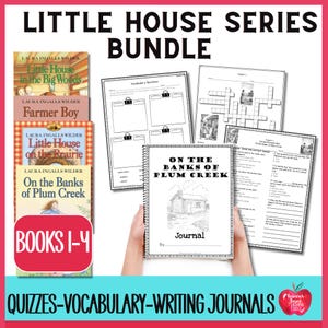 以下が含まれることがあります： リトルハウスシリーズの本と、それに付随するジャーナルとクイズのバンドル。本には「大草原の小さな家」、「ファーマーボーイ」、「大草原の小さな家」、「プラムクリークのほとり」が含まれています。バンドルには、語彙スケッチ、クロスワードパズル、ライティングジャーナルも含まれています。