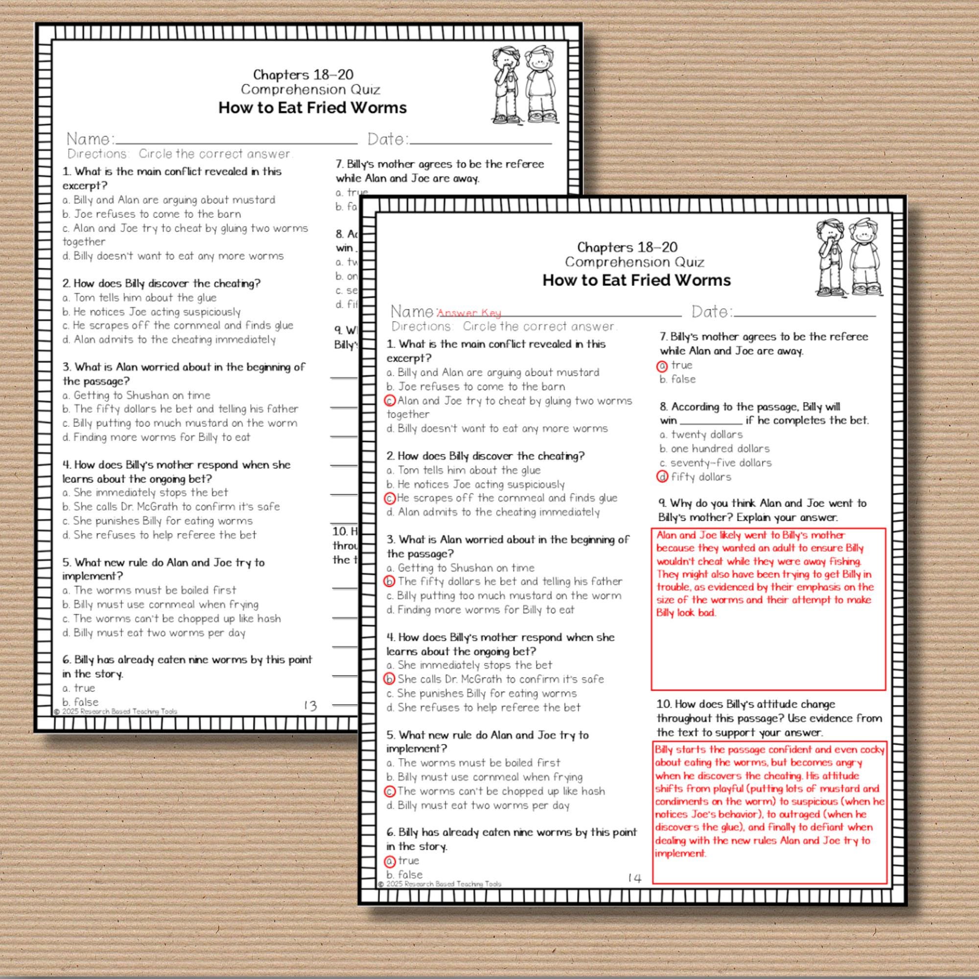 How to Eat Fried Worms Novel Study Bundle | Vocabulary, Quizzes ...