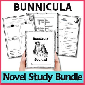 Bunnicula Novel Study Bundle: Quizzes, Journal Prompts, Vocabulary Worksheets & Reading Comprehension Activities