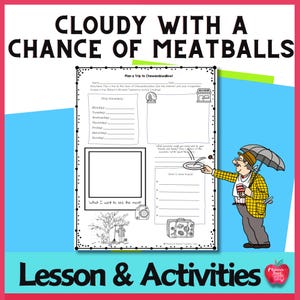 Unidade de alfabetização Cloudy with a Chance of Meatballs: atividades elementares de leitura e escrita