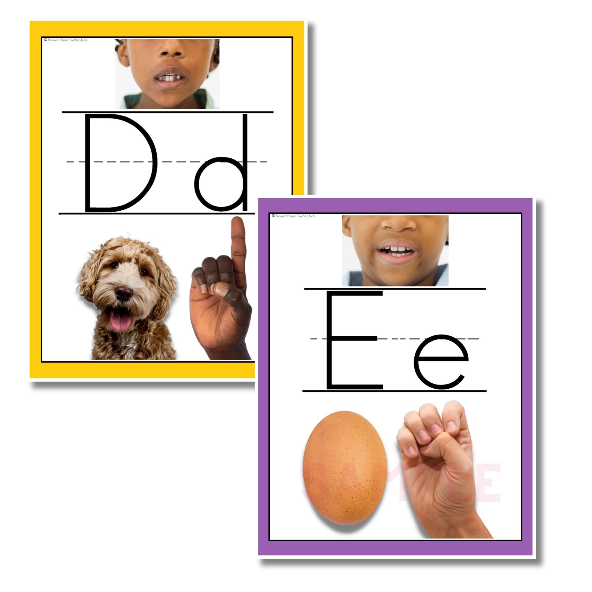 Colorful Alphabet, Counting & ASL Posters: Ten Frames, Mouth Positions ...