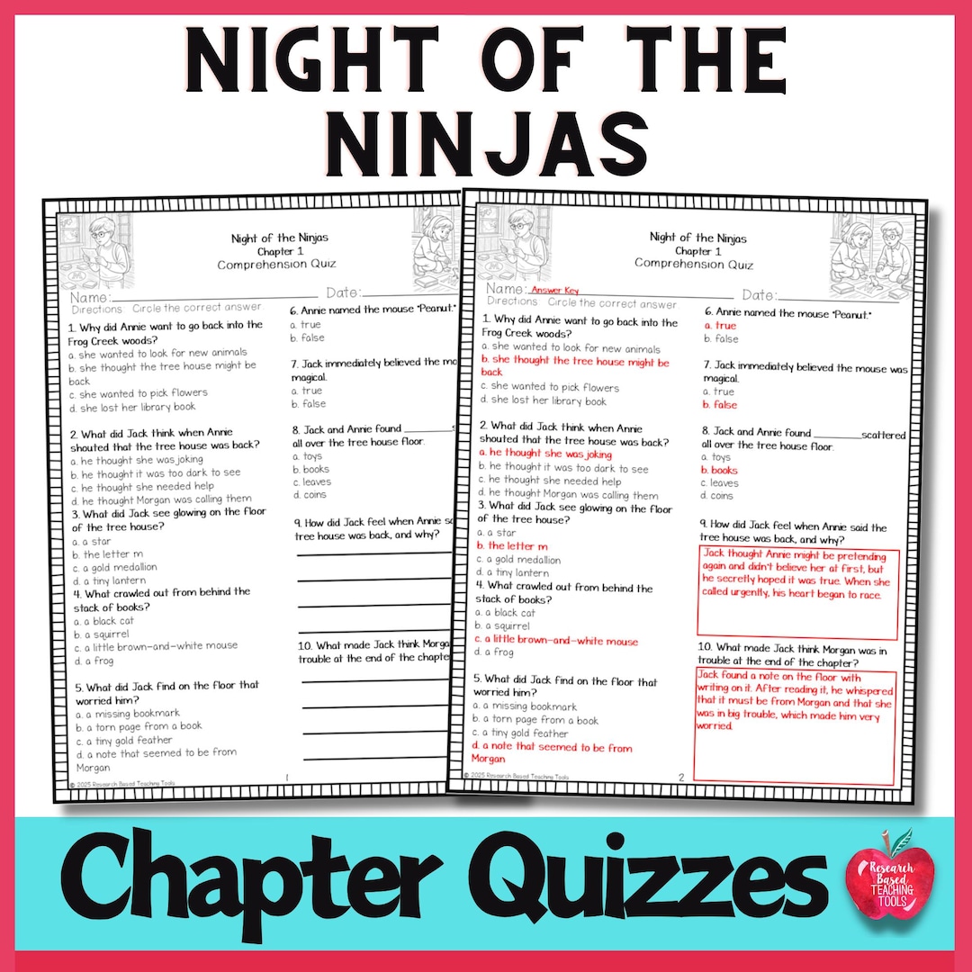 Night of the Ninjas Quiz | Magic Tree House Reading Comprehension (PDF ...
