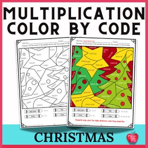 Puede incluir: Dos páginas para colorear con forma de árbol de Navidad con problemas de multiplicación para resolver. La primera página es para que los estudiantes la completen y la segunda página es la clave del profesor. La clave de color incluye verde, rojo, amarillo y verde claro.