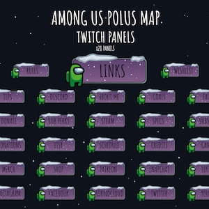 Onder ons Polus Kaart Aangepaste Twitch Panels | Pixel Twitch-panelen | Gaming Twitch-panelen | Aanpassing beschikbaar
