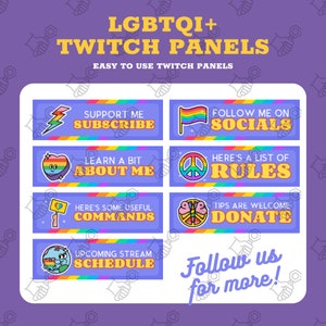 LGBTQI+ Twitch Panels | Pixel Twitch Panels | Gaming Twitch Panels