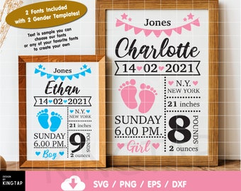 Download Birth Announcement Svg Etsy