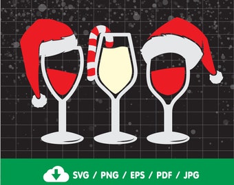Download Santa Wine Glass Svg Etsy PSD Mockup Templates