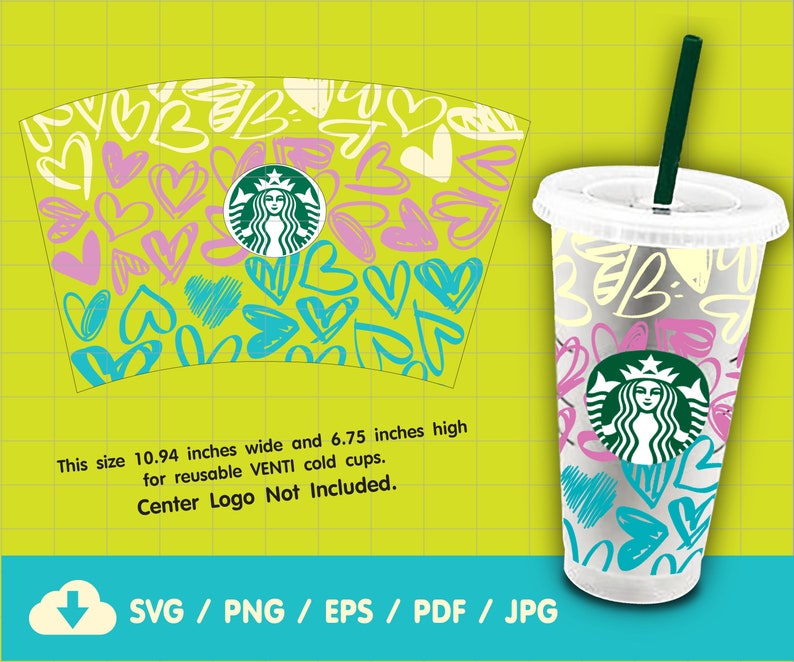 Download Valentine Heart Starbucks Cup SVG Ombre Heart SVG For | Etsy